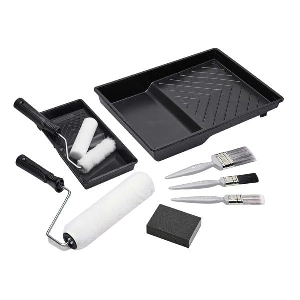 Harris Essentials Paint Roller & Tray Set (Pack of 11) - Black/White - 