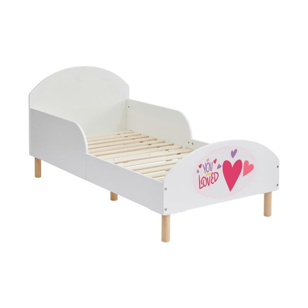 Liberty House Toys Kids White Toddler Bed – You Are Loved