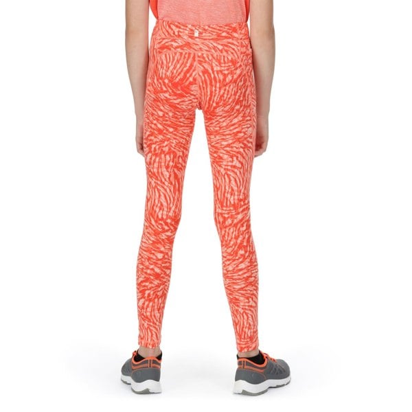 Regatta Girls Atkin II Animal Print Leggings - Neon Peach