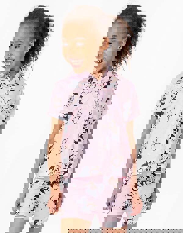 Disney Minnie Mouse GirlsPink Short Sleeve Short Leg Pyjama Set