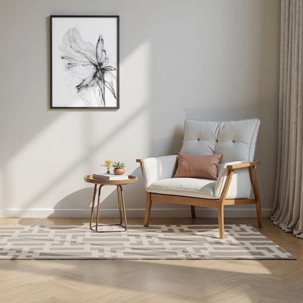 Hanse Home Perles Shortpile Cream Rug – Modern Geometric