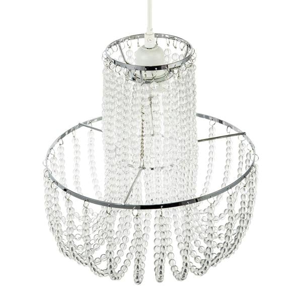 Striking Two Tier Chandelier Style Pendant Shade with Chrome Frame Image 3