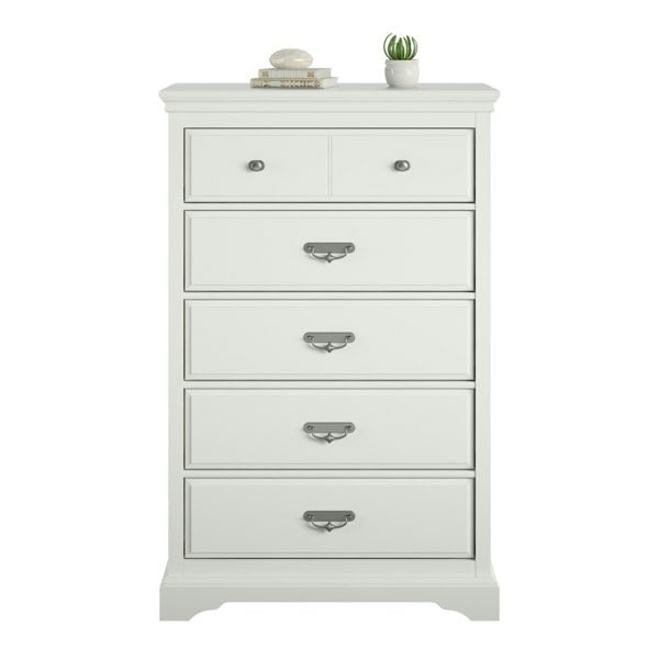 Dorel Home Bristol 5 Drawer Dresser White