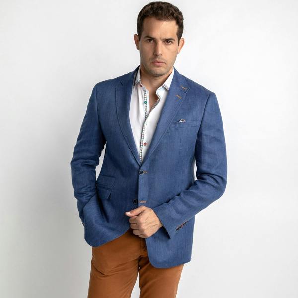 HERRINGBONE LIGHTWEIGHT LINEN SUMMER JACKET – Premium Men's Patterned Shirt by Claudio Lugli | Bold Design, Tailored Fit, Best Printed Shirts