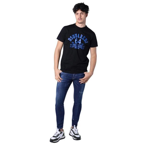 DSQUARED2 Cigarette Fit College Black  T-Shirt XS