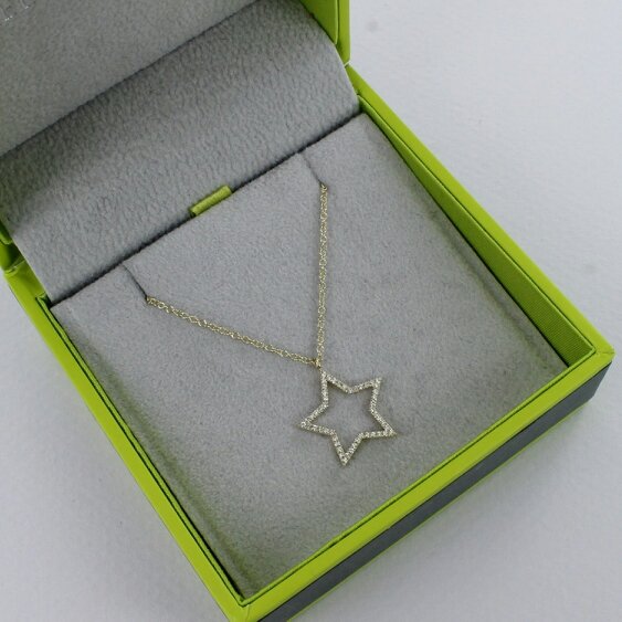 Reeves & Reeves 14k White Gold and Diamond Star Necklace
