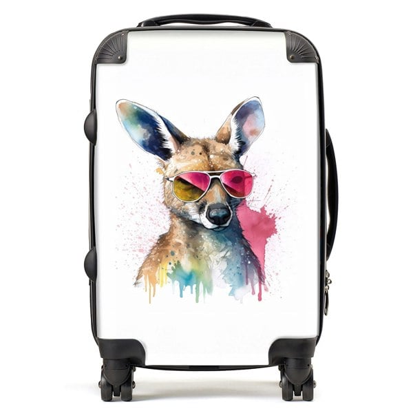 Warren Reed Wallaby In Pink Glasses Suitcase