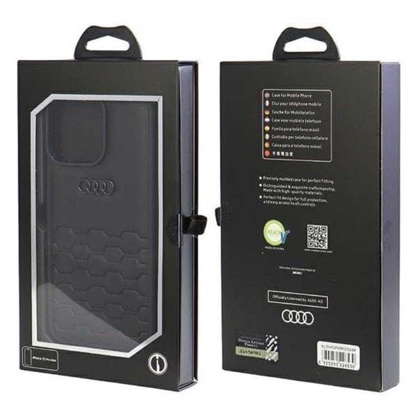Audi GT Synthetic Leather Hard Case with MagSafe for iPhone 15 Pro Max 6.7" Black - AU-TPUPCIP15PM-GT/D2-BK