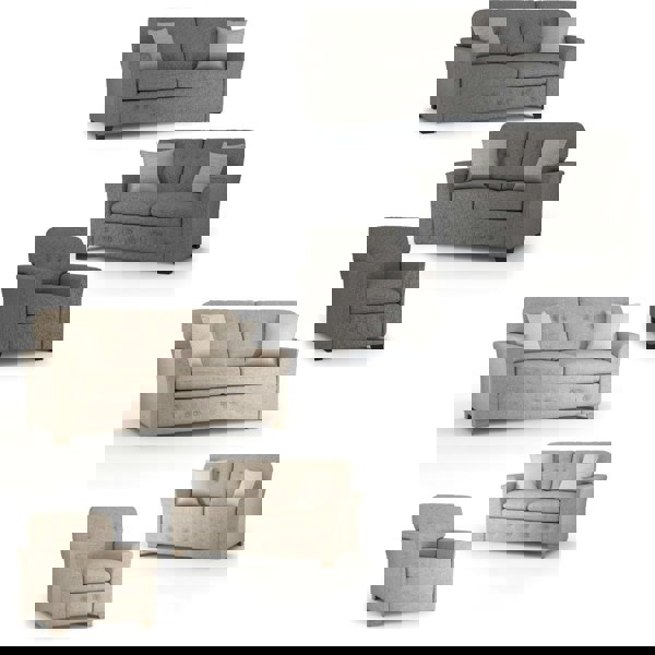 Hartley Fullback Tufted 3 Piece Sofa Suite