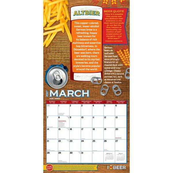 I Love Beer Calendar 2027, Wall Calendars, Month To View, Lifestyle, Gift