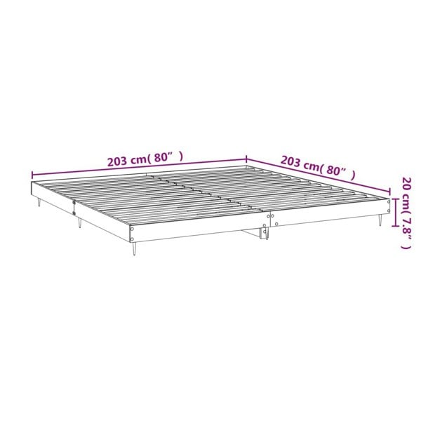 Berkfield Bed Frame High Gloss White 200x200 cm Engineered Wood