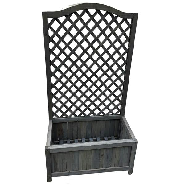 Gr8 Garden Grey Wooden Planter Lattice For Vines Garden Climbing Flower Plant Pot Trellis