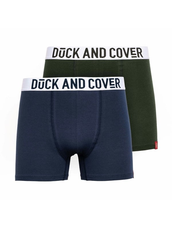 Duck and Cover Galton Boxers 2pk Green/Blue