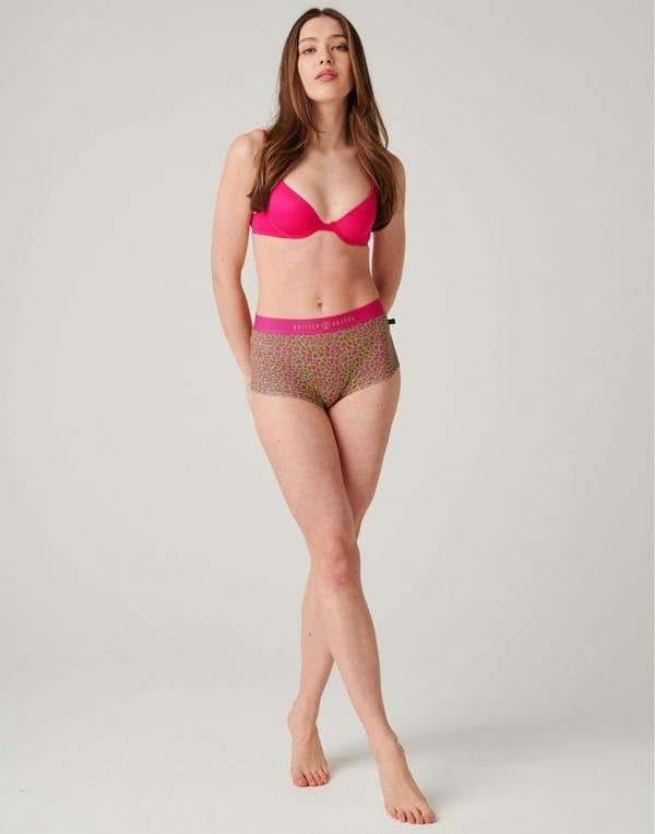 British Boxers Multipack 4 Pairs of Women's Bamboo Hipster Boxer Briefs – Wild Cat