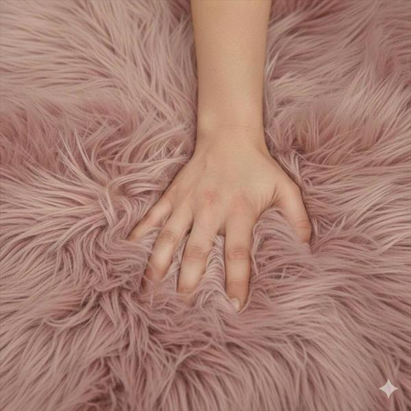 Faux Rabbit Fur Rug Pink 60x90cm