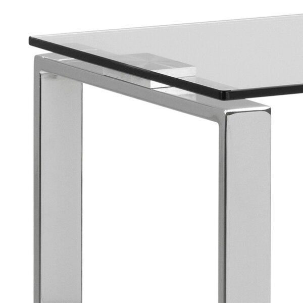 Wyld Haus Frederikssund Glass Top Console Table Silver Legs