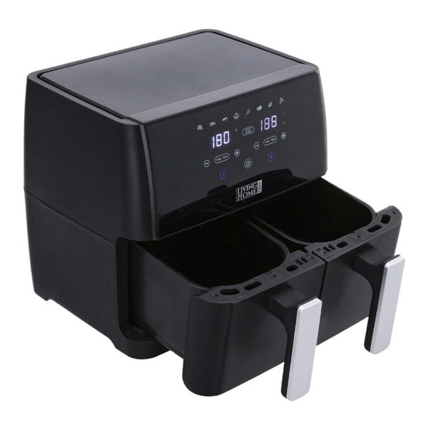 8L Black Touch Screen Air Fryer with Dual Basket Air Fryers Living and Home