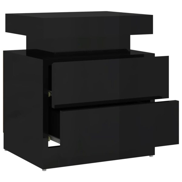 Berkfield Bedside Cabinet High Gloss Black 45x35x52 cm Engineered Wood