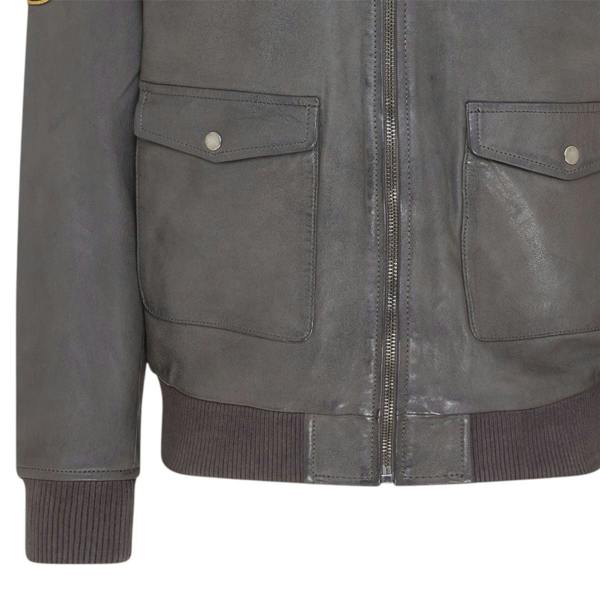 Infinity Leather Men’s Leather Bomber G-1 Aviator Collar Jacket  - Maverick