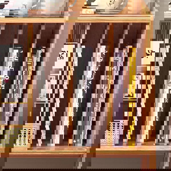 Calvin Side Table with Mini Book Storage with small cabinet