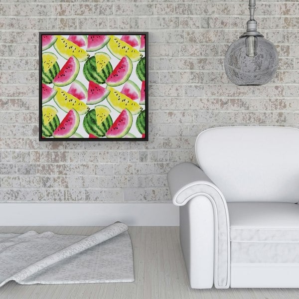 Warren Reed Colourful Melon Pattern Framed Canvas