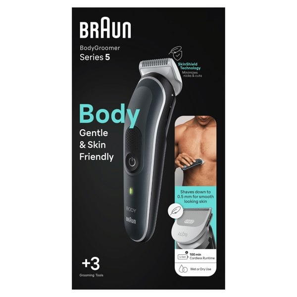 Braun Body Groomer Series 5 5350, Body Groomer For Men, Gentle Full-Body Manscaping