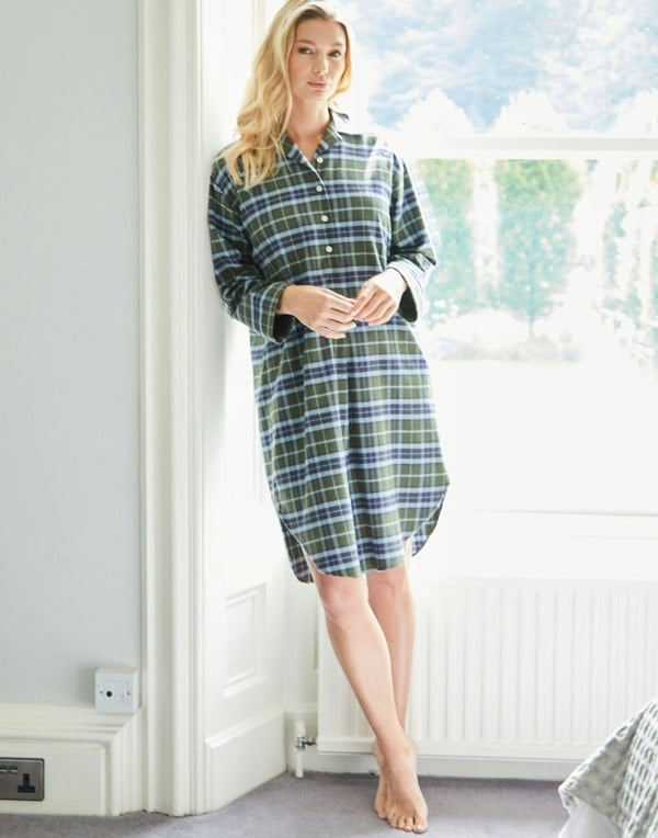 British Boxers Women's Brushed Cotton Nightshirt – Jura Tartan