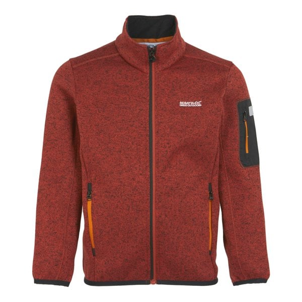 Regatta Boy's Newhill Fleece Jacket - Red Ochre/Black