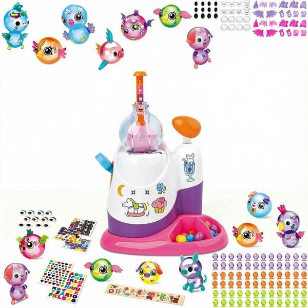 deAO Toys Magic Happy Balloon Game for Kids DIY Inflating Balloon Toy with Pump Machine & Cute Figures Interactive Educational Party Game for Children