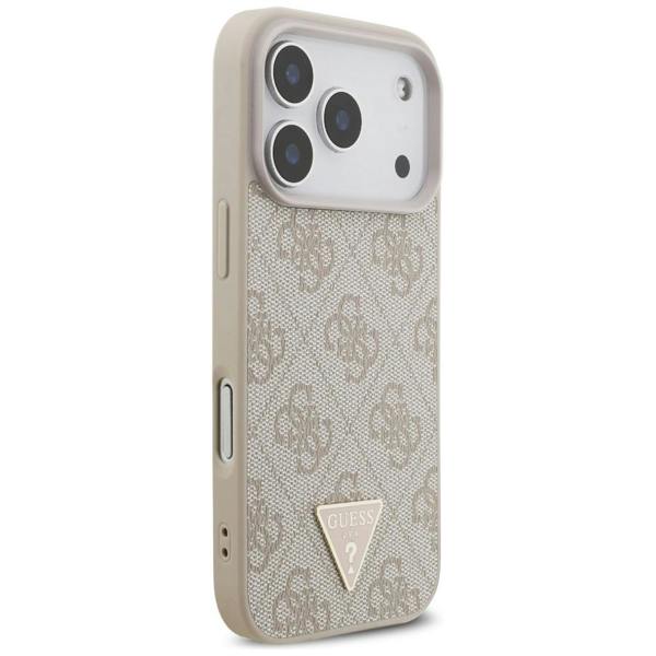 Guess 4G Triangle Logo Strap With Pearl Strap Case MagSafe for iPhone 17 Pro 6.3" Pink - GUHMP17LP4TSDPPSP