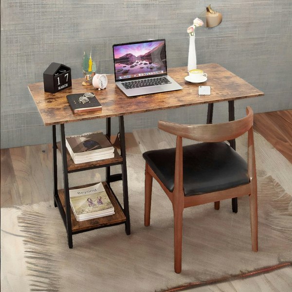 Rafaelo Mobilia Industrial Writing Desk With 2 Shelves