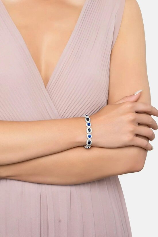 Latelita Whistledown Sapphire Gemstone Bracelet Silver