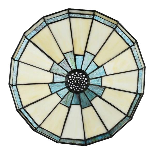 1920s Vintage Tiffany Pendant Light Shade with Emerald Green Glass Image 3