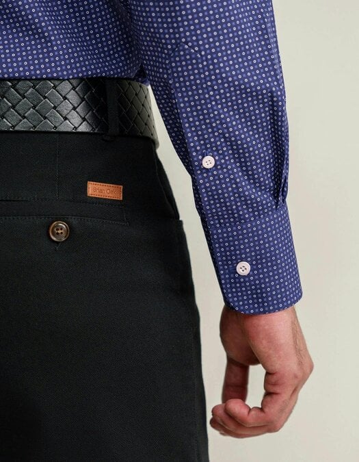 Men's Easy Care Patterned Shirt – Egyptian Blue