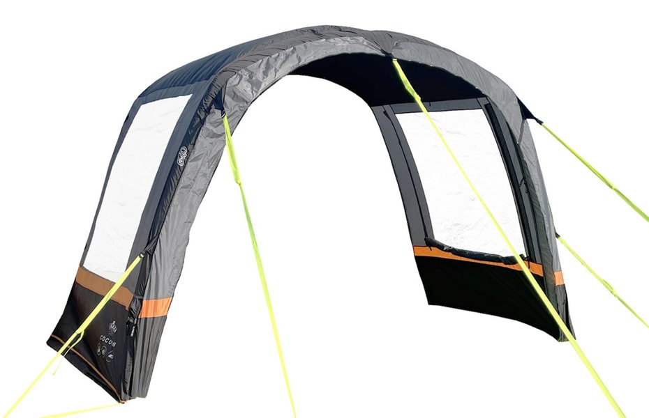 The OLPRO Charcoal & Orange Cocoon Breeze Campervan Awning Extension.