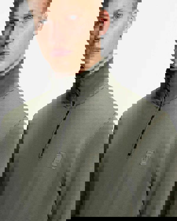 BOSS Orange Zetrust Mens 1/4 Zip Sweatshirt - Open Grey 076 - CHO - Designer Mens Sweatshirts