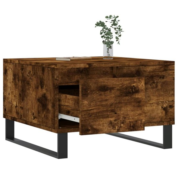 Berkfield Coffee Table Smoked Oak 55x55x36.5 cm Engineered Wood