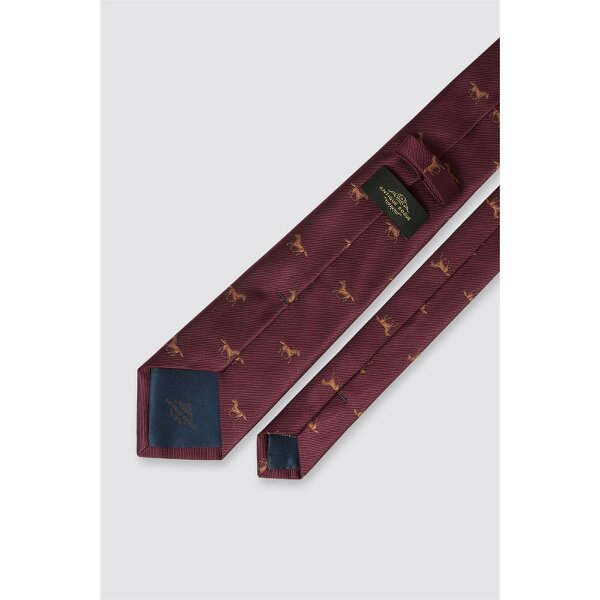 Antique Rogue Burgundy Horse Motif Tie