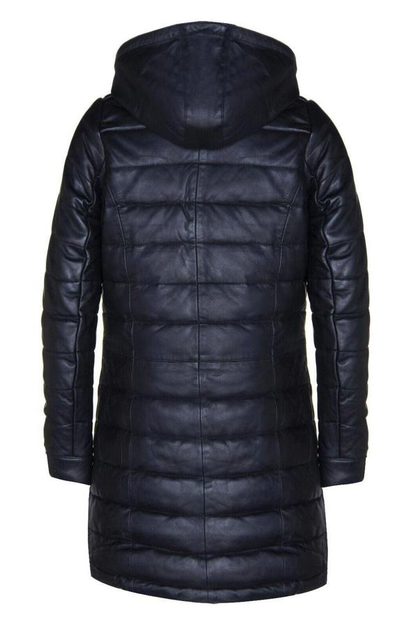 Infinity Leather Womens Leather Puffer Parka Jacket-Andria
