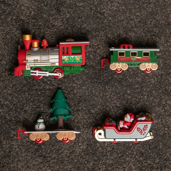 Samuel Alexander 20pc Battery Operated Light up Christmas Santa's Musical Train Set - Jingle Bells