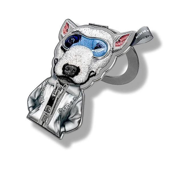 Nimmy Friends Nimmy Cool & Cute 2.0 Blue Terrier Dog Embroidery Magnetic Stand with MagSafe Grey - N-KM-BSZJ-019