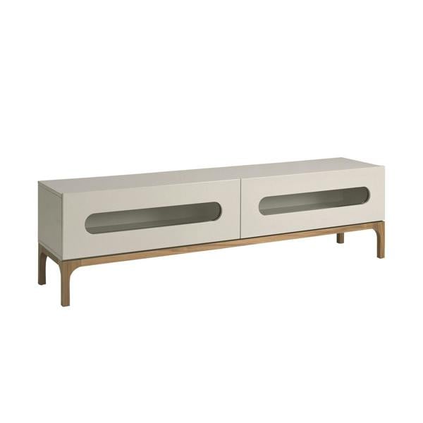 Angel Cerdá Grey and Walnut Wood TV Stand With Interior Lighting 3242
