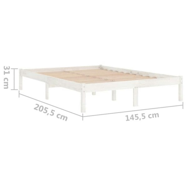 Berkfield Bed Frame White Solid Wood Pine 140x200 cm