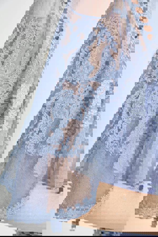 Mudflower Delicate Embroidered Lace Batwing Top