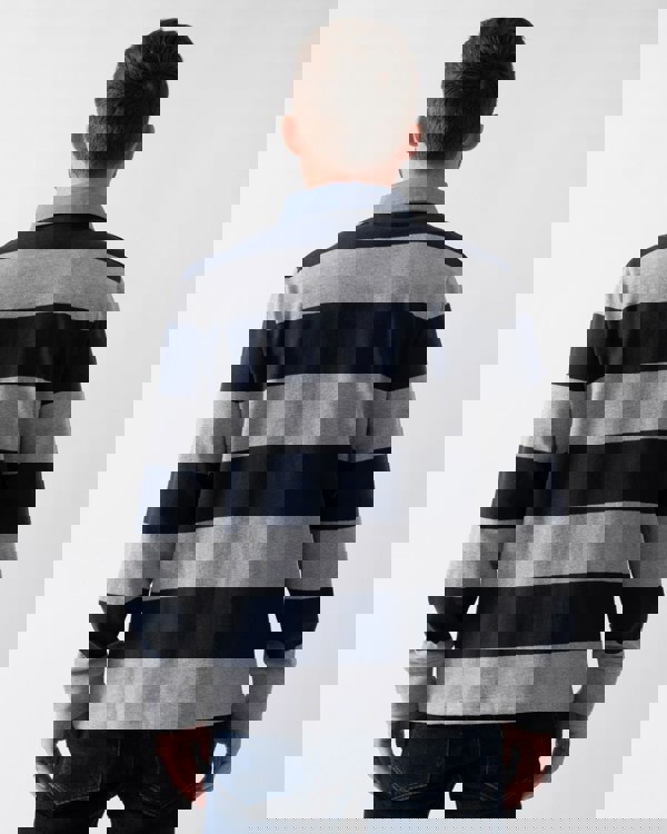 GANT Mens Regular Fit Chambray Stripe Heavy Rugger - 93 Grey Melange