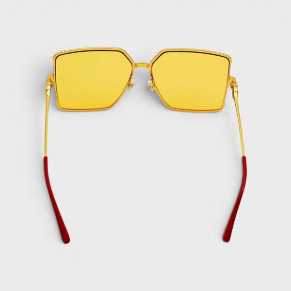 Casablanca Stainless Steel Square Sunglasses Gold Silver Red Canary