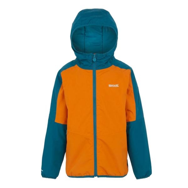 Regatta Childrens/Kids Volcanics VIII Terrain Print Reflective Jacket - Fox/Moroccan Blue - 