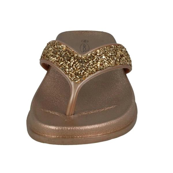 Spot On Ladies Spot On Glittery Toepost Flip Flops F00246