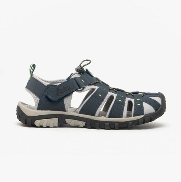 PDQ KEN Mens Sandals Navy Blue/Lime