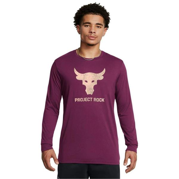 Under Armour Mens Project Rock Brahma Bull Long-Sleeved T-Shirt - Purple
